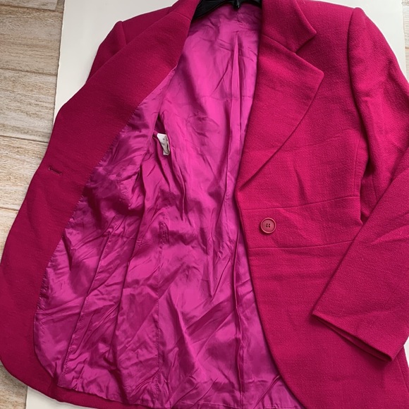 Hot Pink 🌸Barbicore Barbie Pink Blazer Spring Wool Max Mara Armani Look Jacket - Picture 8 of 16